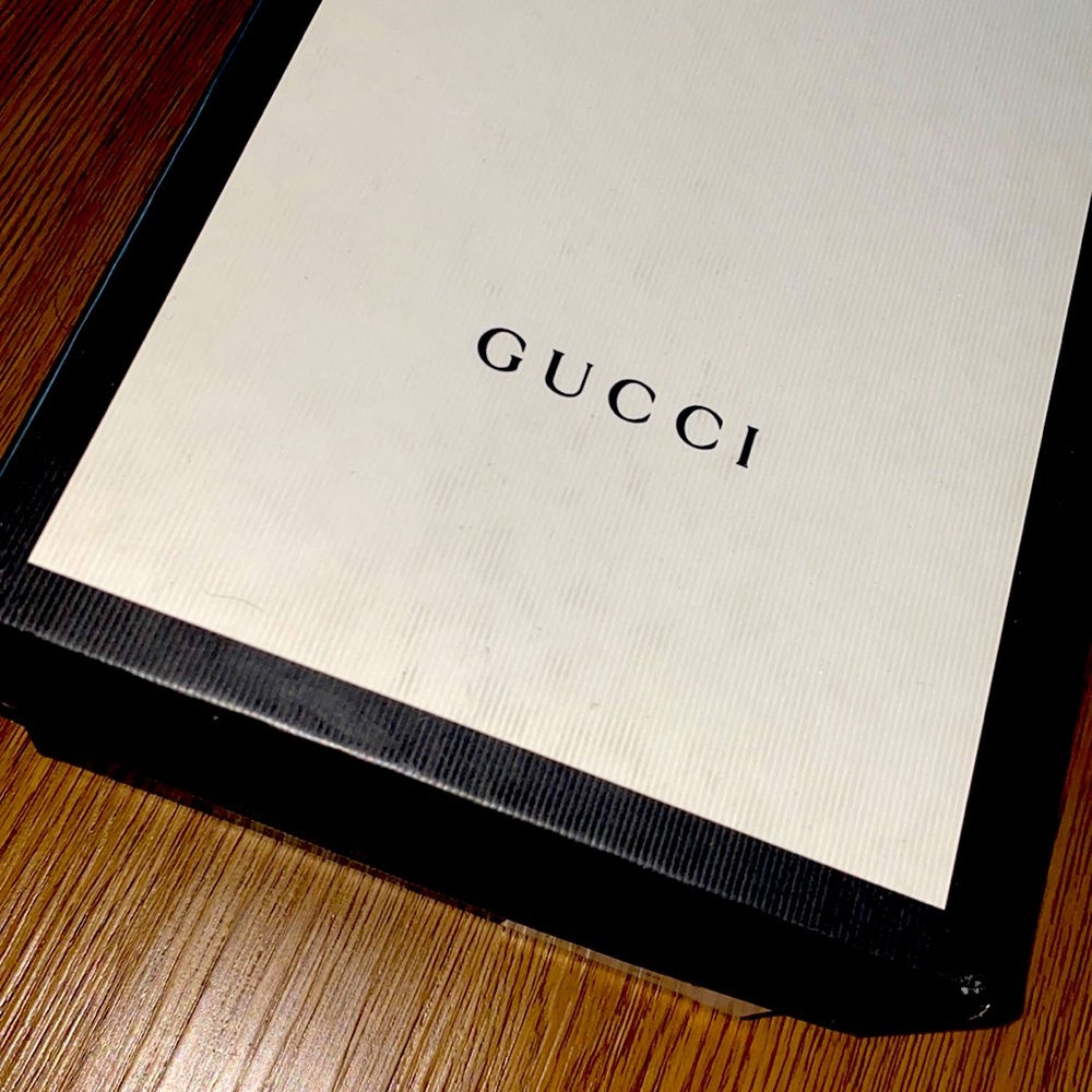 COPY - Black Rubber Gucci Slides Large Logo